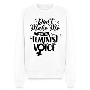 Voix féministe Féministe Féministe - Pull Premium bio Homme - blanc - Devant - Thijin (182cm)