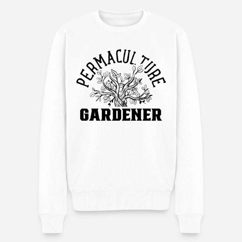 Permakultur Gärtner Garten Gartenbau Gartenarbeit - Männer Premium Bio Pullover - Weiß