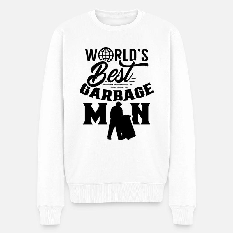 Weltbester Müllmann Abfall Müllwagen Müllabfuhr - Männer Premium Bio Pullover - Weiß