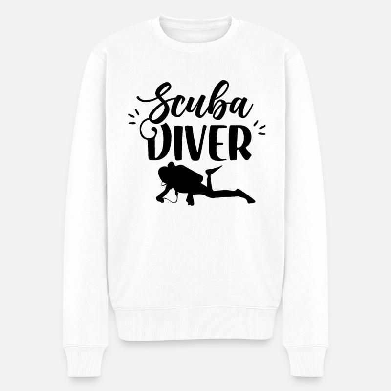 Plongeur Scuba Diver Scuba Diving - Pull Premium bio Homme - blanc