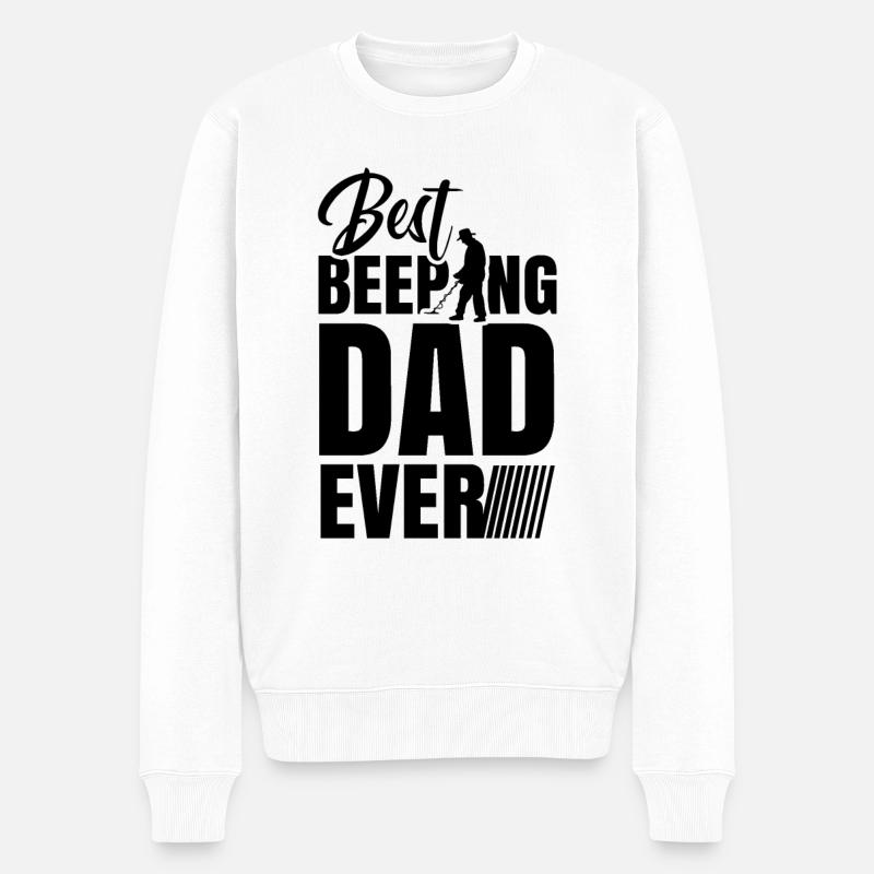 Metal Detecting Papa Sondengehen Sondengänger - Männer Premium Bio Pullover - Weiß