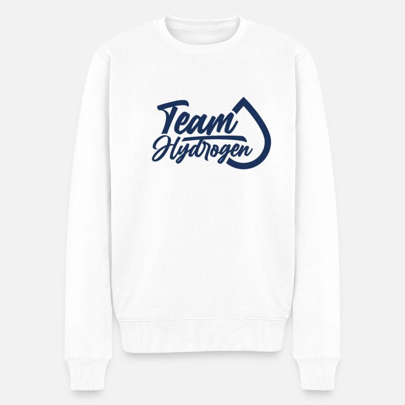 Team Wasserstoff Brennstoffzelle Hydrogen Energie - Männer Premium Bio Pullover - Weiß