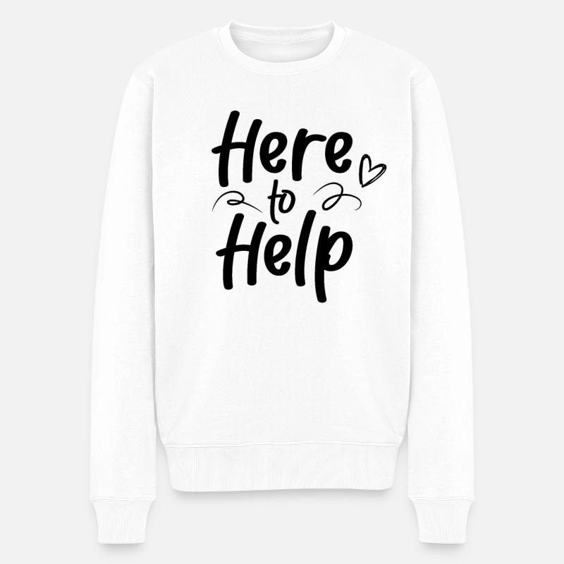 Ici pour aider HelpEr - Pull Premium bio Homme - blanc