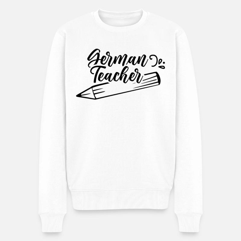 Deutschlehrer Deutsch Deutschlehrerin - Männer Premium Bio Pullover - Weiß