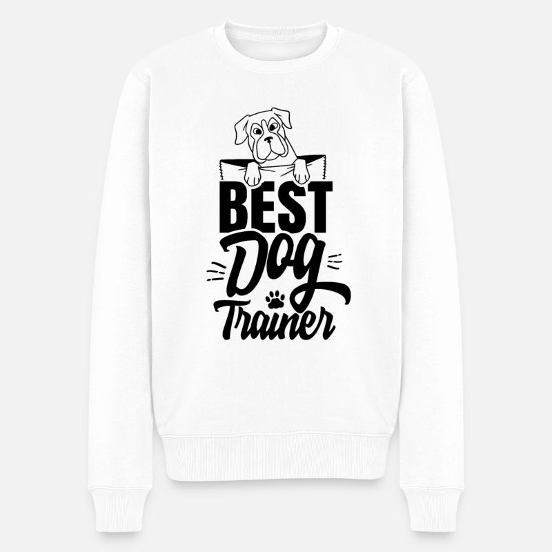 Bester Hundetrainer Spruch Hundeschule Hundeführer - Männer Premium Bio Pullover - Weiß