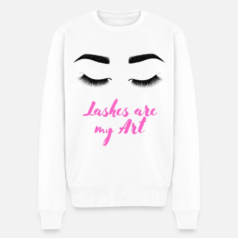 Wimpern Lash Extensions Wimpernfee Spruch Geschenk - Männer Premium Bio Pullover - Weiß