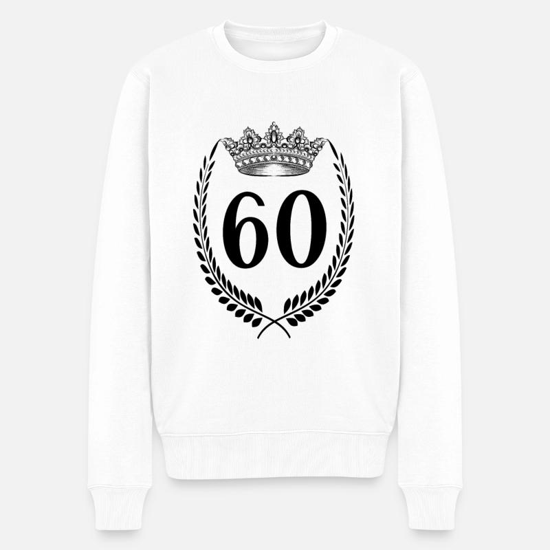 60 ans Numéro 60e anniversaire Anniversaire 60 - Pull Premium bio Homme - blanc