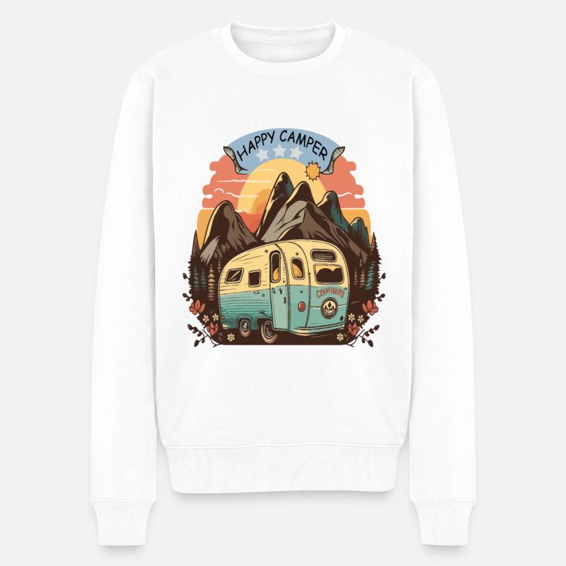 Happy Camper - Pull Premium bio Homme - blanc
