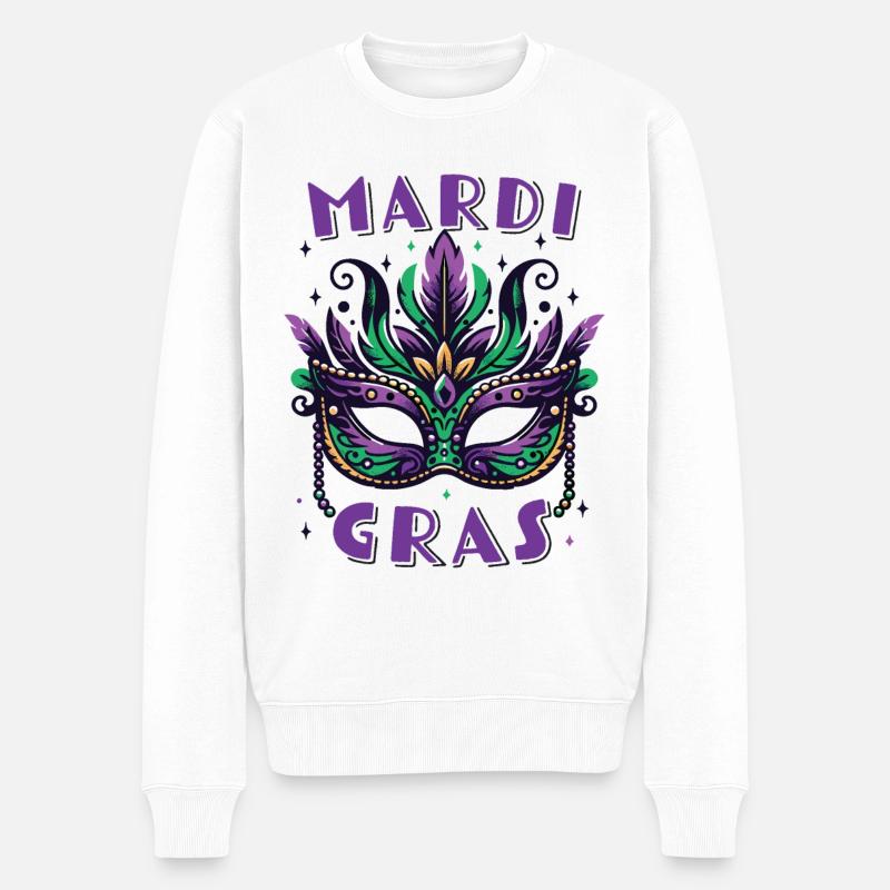 Mardi Gras - Pull Premium bio Homme - blanc
