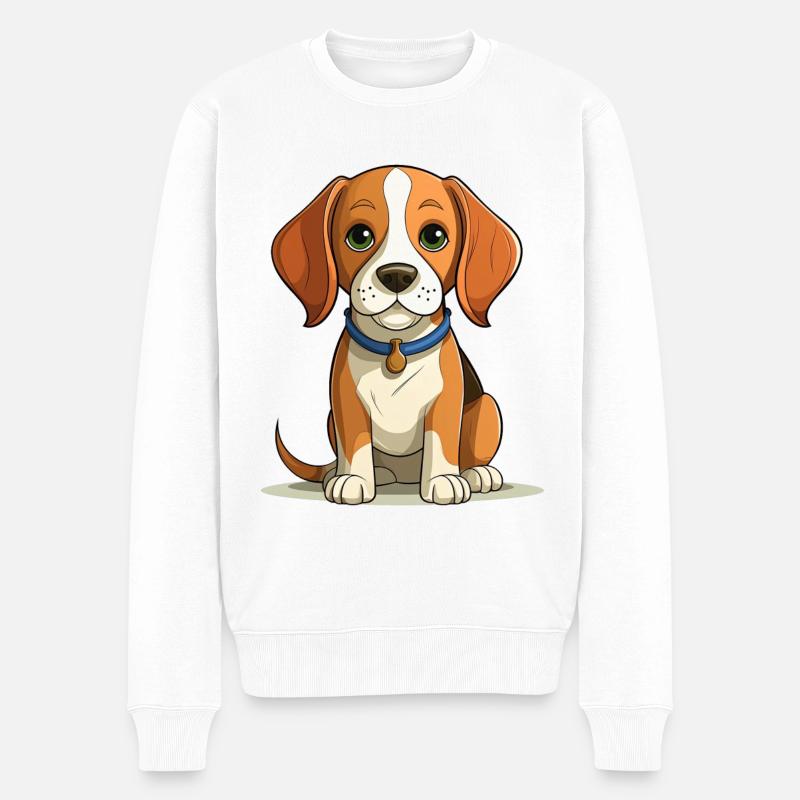 Illustration de chien Beagle - Pull Premium bio Homme - blanc