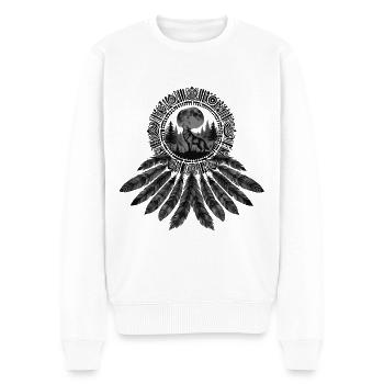 Indianer Ureinwohner Traumfänger Cowboy Western - Männer Premium Bio Pullover - Weiß - Vorne - Thijin (182cm)