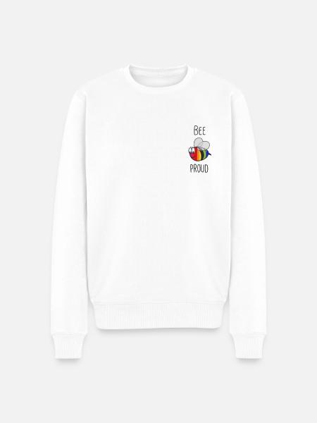 Bee Proud - LGBT Pride Gay Pride Rainbow Flag - Mannen Premium Bio sweater - wit