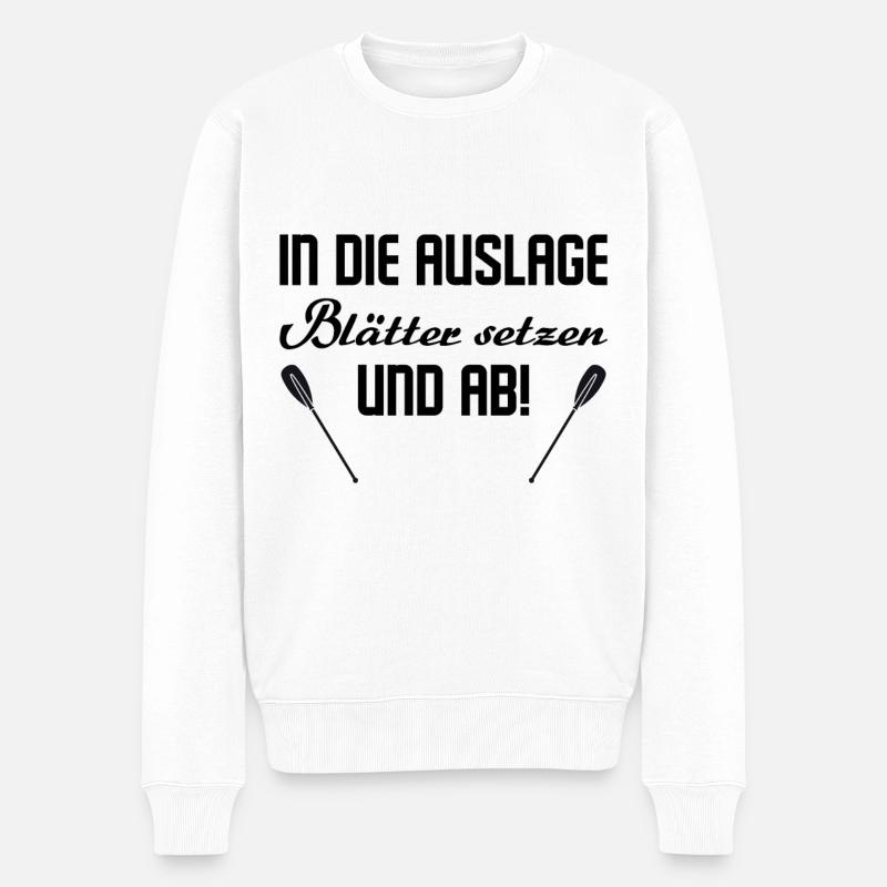 Rudern Ruderer Sport lustiger Spruch vintage - Männer Premium Bio Pullover - Weiß