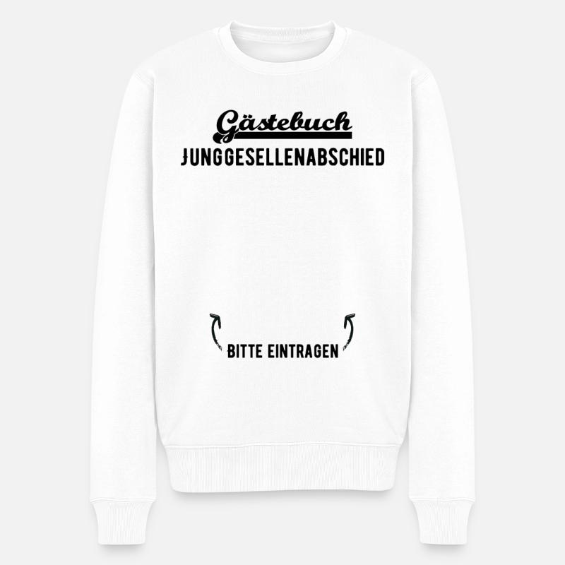 JGA Gästebuch Party lustiges Geschenk Design - Männer Premium Bio Pullover - Weiß