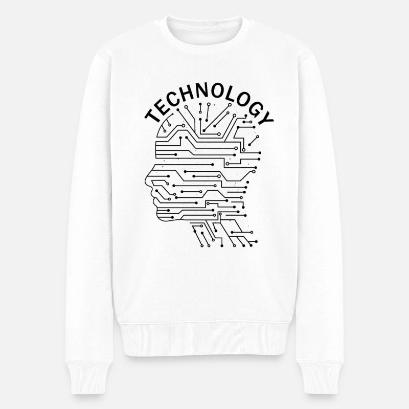 Nerd de la technologie - Pull Premium bio Homme - blanc