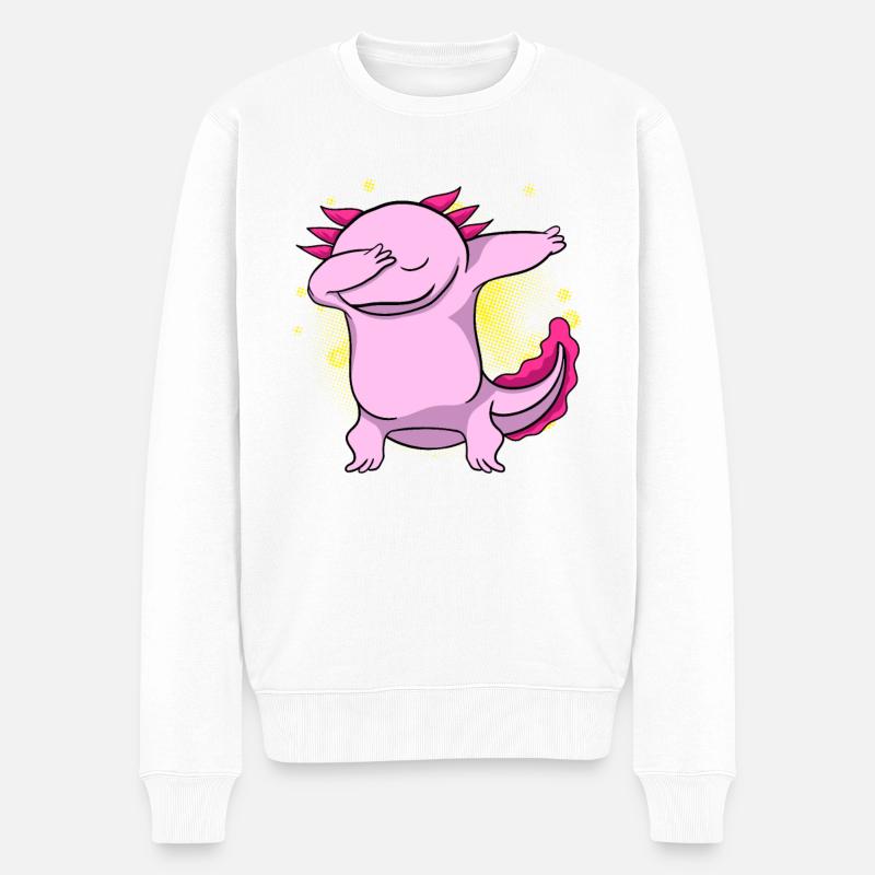 Dabbing Axolotl - Pull Premium bio Homme - blanc