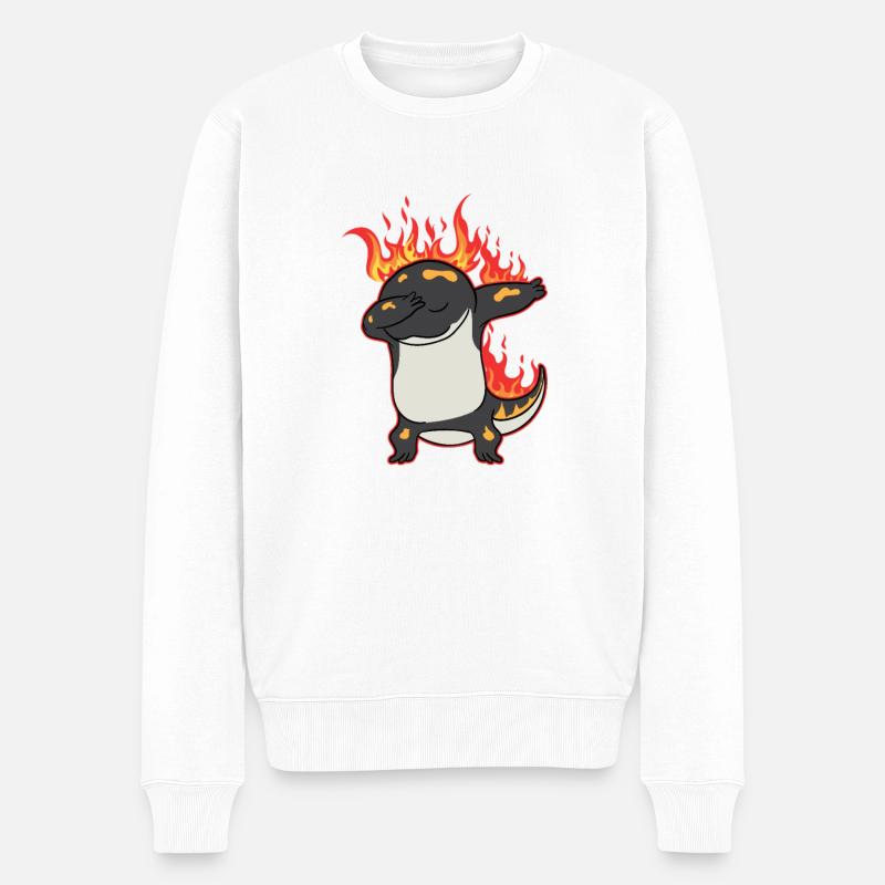 Dabbing Salamandre Salamandre - Pull Premium bio Homme - blanc