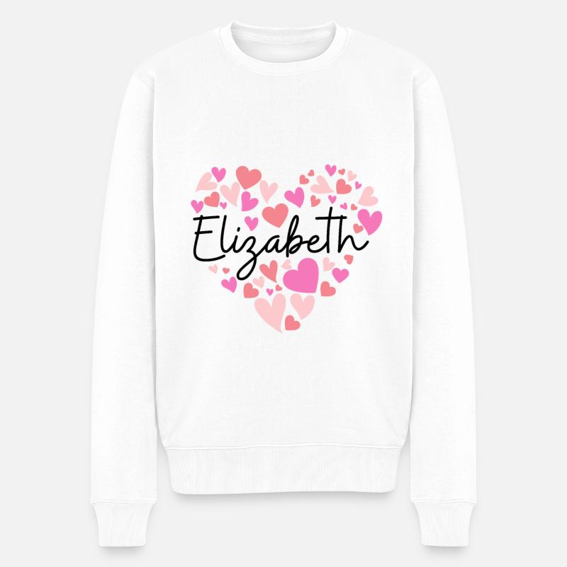 Ich liebe Elizabeth - Männer Premium Bio Pullover - Weiß