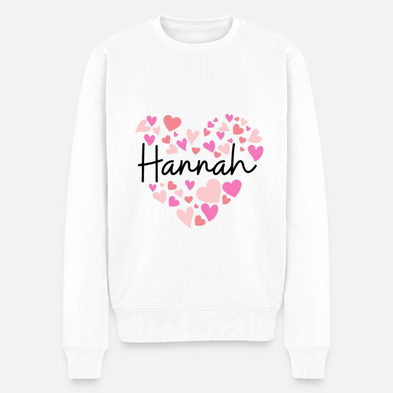 Ich liebe Hannah - Männer Premium Bio Pullover - Weiß