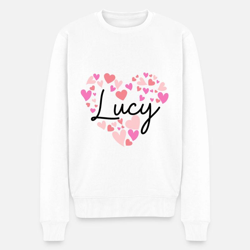Ich liebe Lucy - Männer Premium Bio Pullover - Weiß
