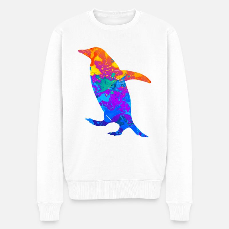 Pinguin Pinguine Tierliebhaber Silhouette Pinguine - Männer Premium Bio Pullover - Weiß