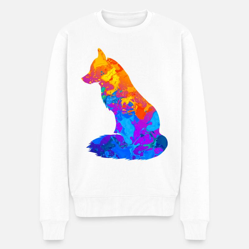 Fuchs Füchse Geschenkidee - Männer Premium Bio Pullover - Weiß