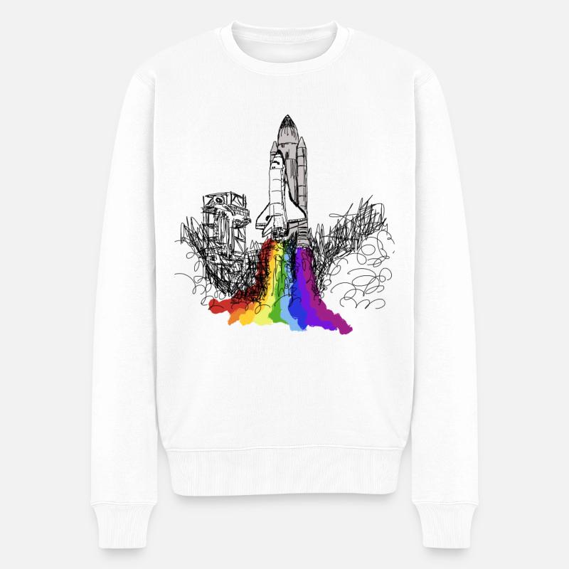 Space Shuttle Raumschiff Rakete Astronaut Mission - Männer Premium Bio Pullover - Weiß