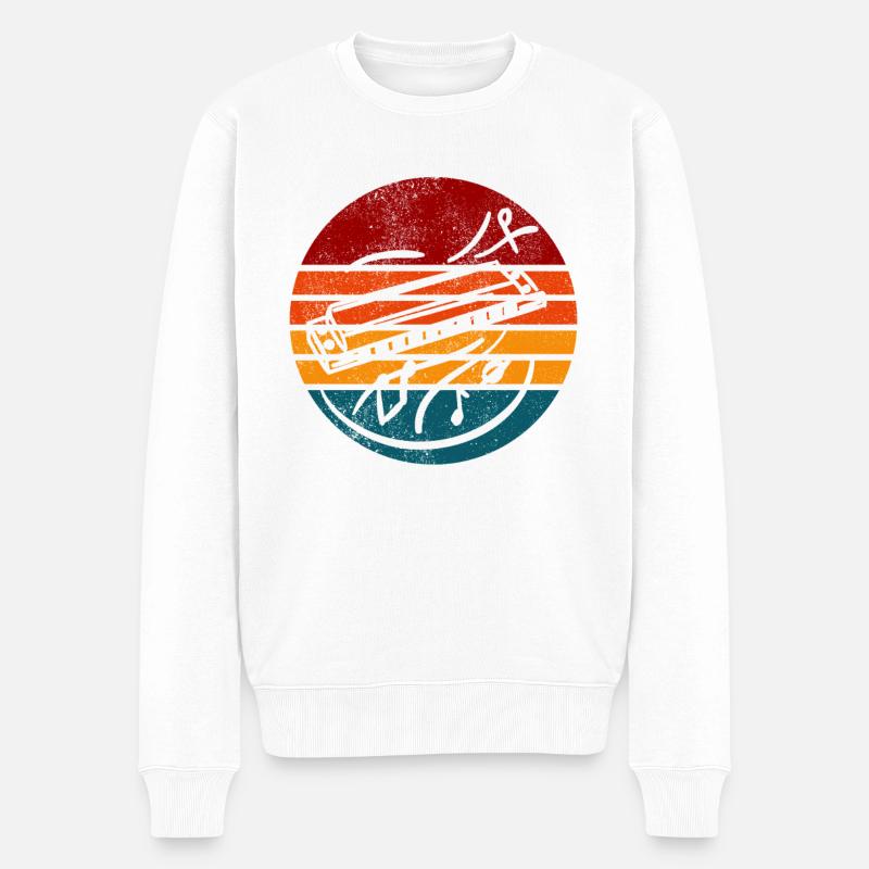 Blues Harp - Männer Premium Bio Pullover - Weiß