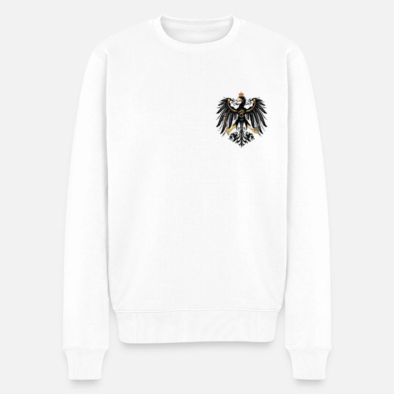 Preußen Wappen Patriot Deutschland Geschenk - Männer Premium Bio Pullover - Weiß