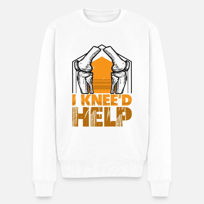I Knee'd help - Männer Premium Bio Pullover - Weiß