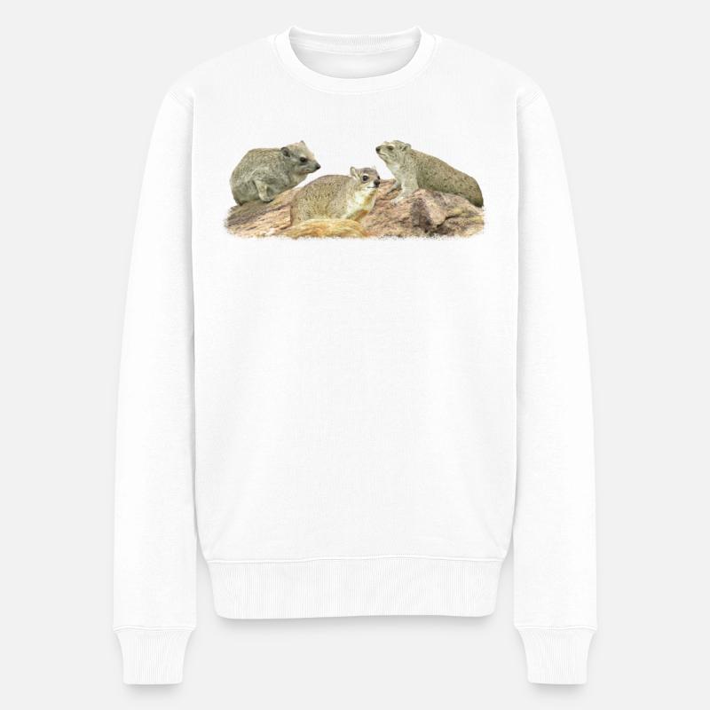 3 Klippschliefer - Wüstenschliefer - Klippdachs - Männer Premium Bio Pullover - Weiß