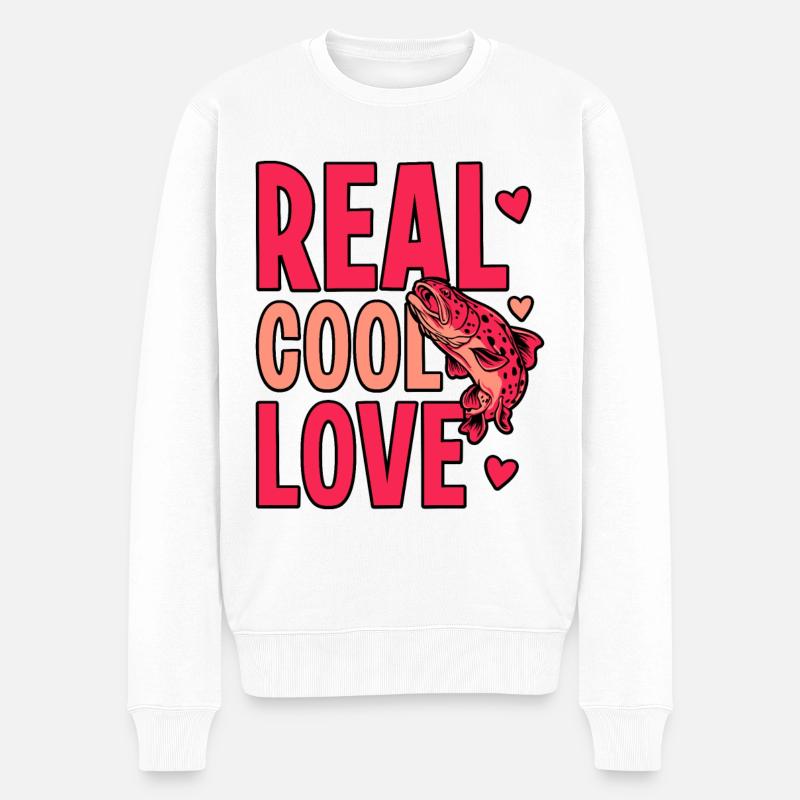 Real Cool Love - Männer Premium Bio Pullover - Weiß