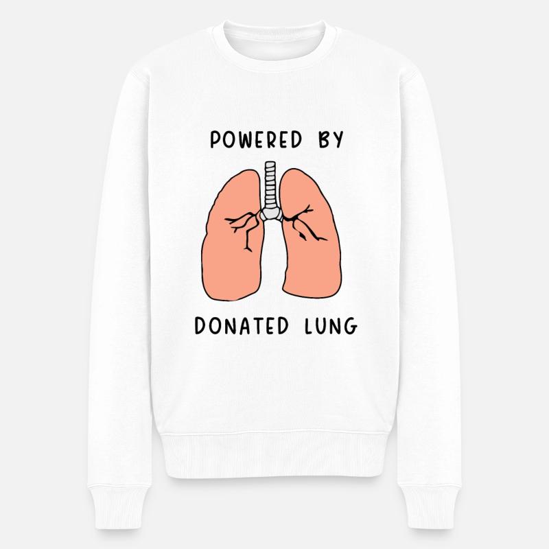 powered by donated Lung - Männer Premium Bio Pullover - Weiß