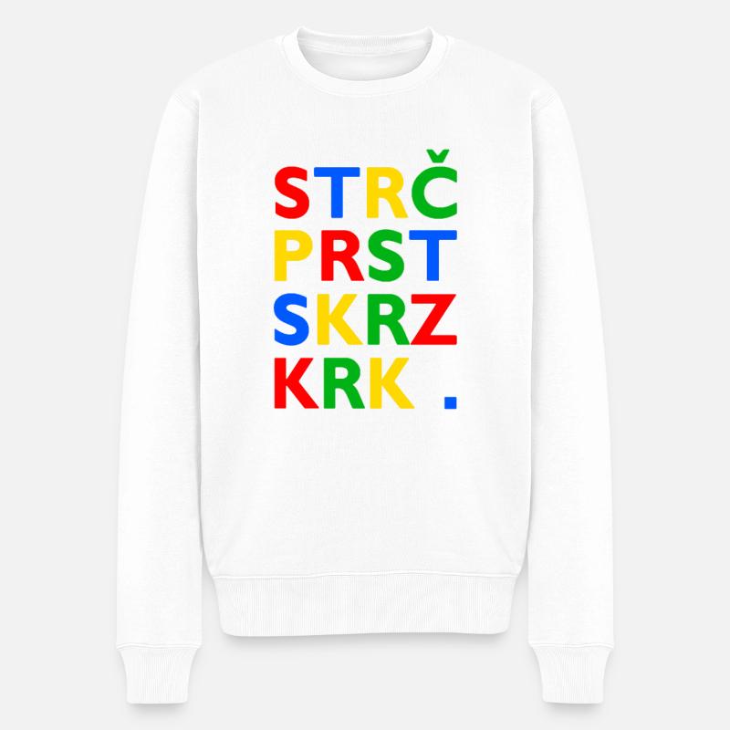Strč Prst Skrz Krk - Tschechischer Zungenbrecher - Männer Premium Bio Pullover - Weiß