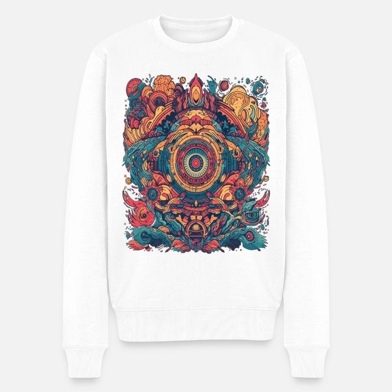 Magic Psychedelic Trip Abstract Design - Men's Premium Organic Jumper - white