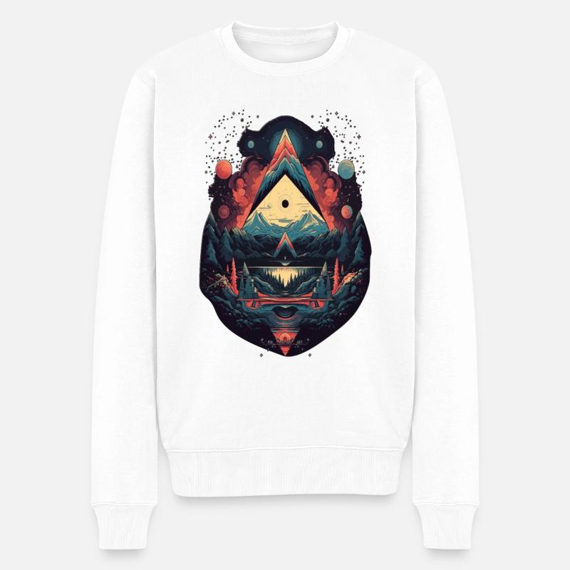 illuminati Gebirde Dreieck - Pull Premium bio Homme - blanc