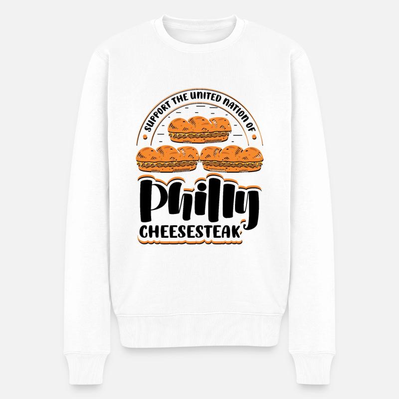 Philly Breakfast Sandwich - Männer Premium Bio Pullover - Weiß