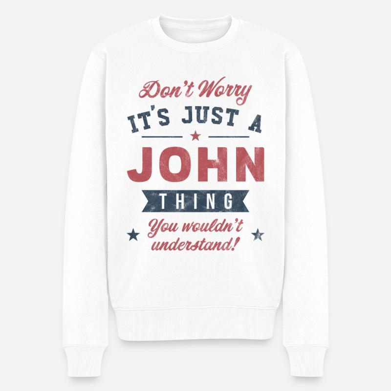 Es ist eine John-Sache - Männer Premium Bio Pullover - Weiß