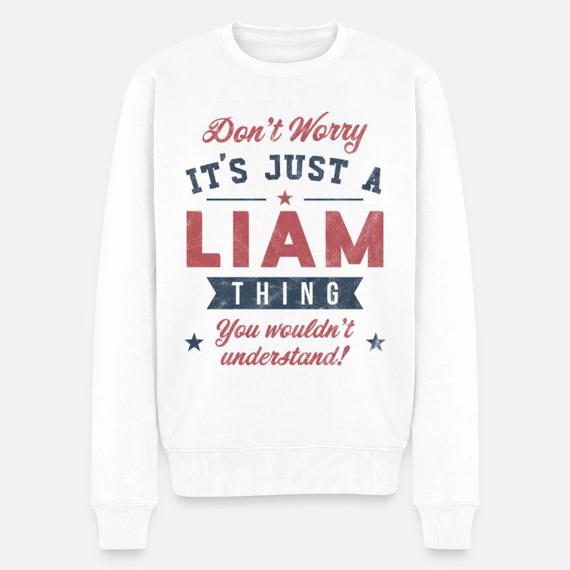 Es ist eine Liam-Sache - Männer Premium Bio Pullover - Weiß