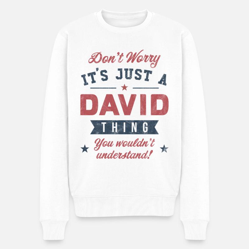 Its a David thing - Men's Premium Organic Jumper - white