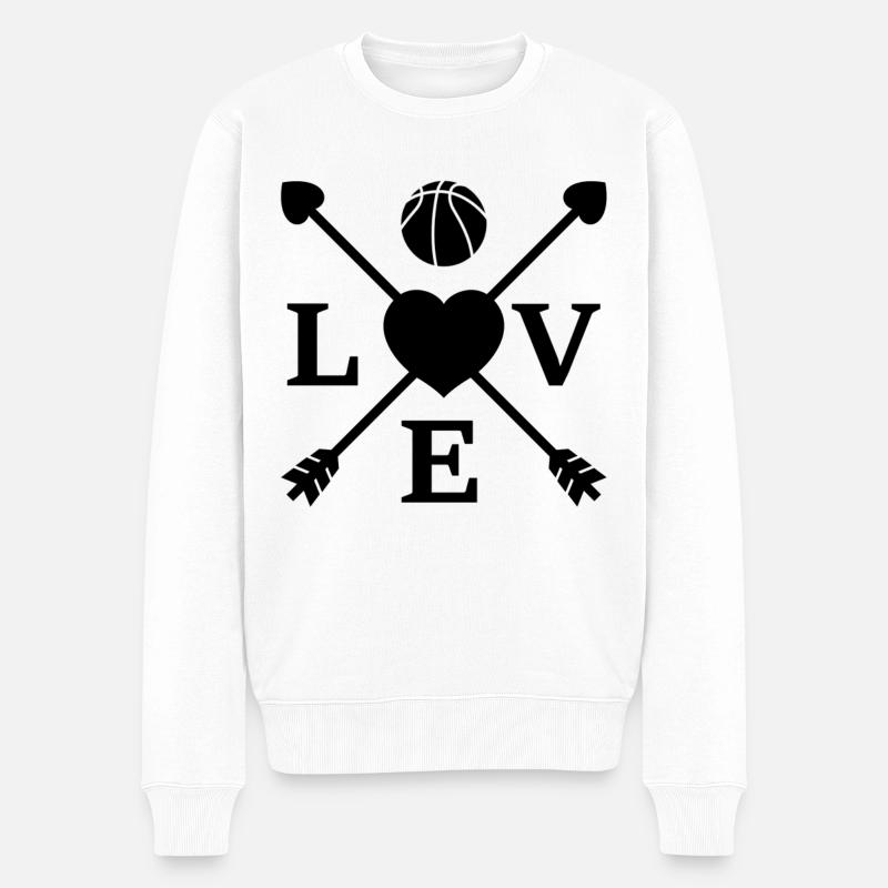 Basketball Game Love - Männer Premium Bio Pullover - Weiß
