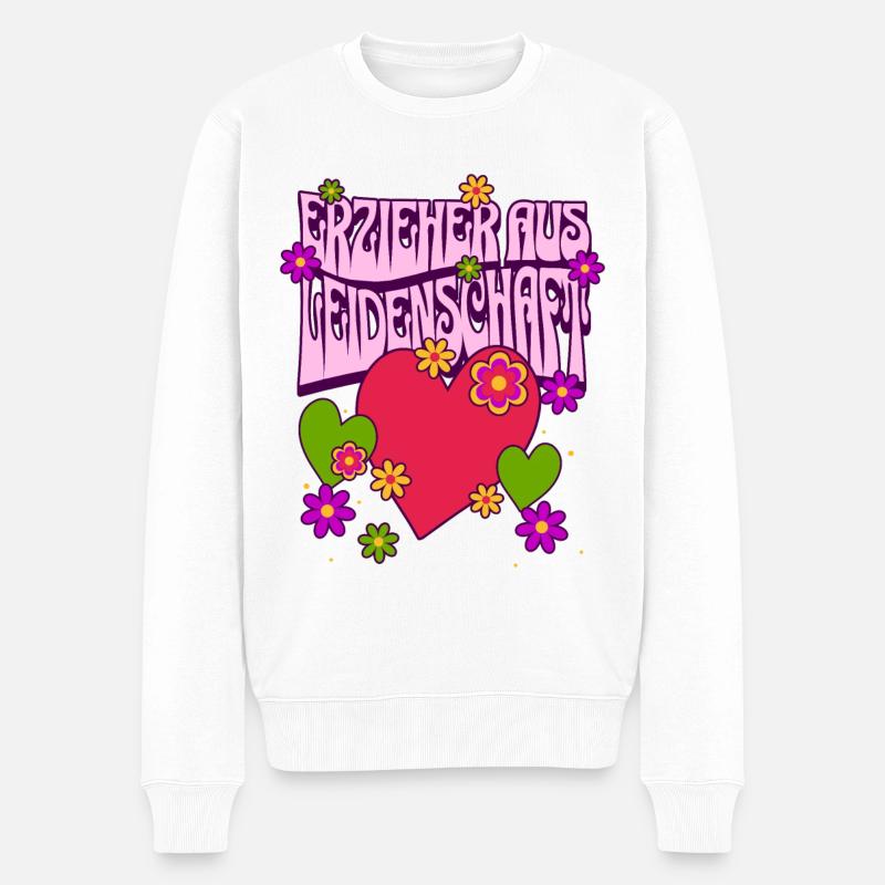 Erzieher Kindergarten Kita Beruf Kindergärtner - Männer Premium Bio Pullover - Weiß