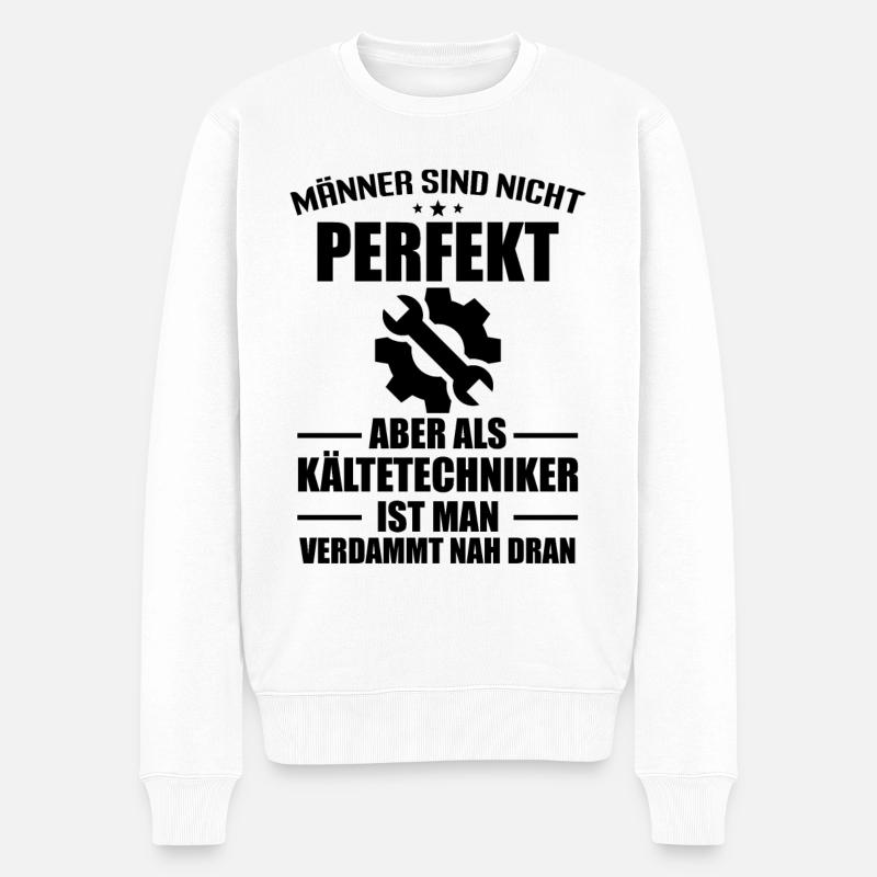 Kältetechniker Kältemonteur Klimatechniker - Männer Premium Bio Pullover - Weiß