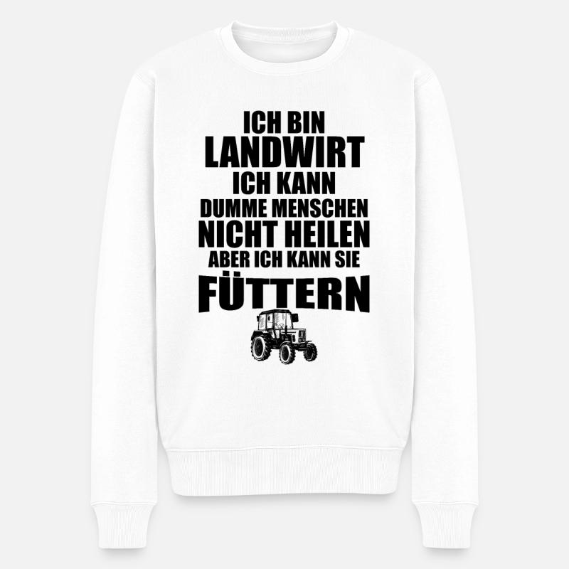 Ich bin Landwirt Landwirtschaft Landwirt Traktor - Männer Premium Bio Pullover - Weiß