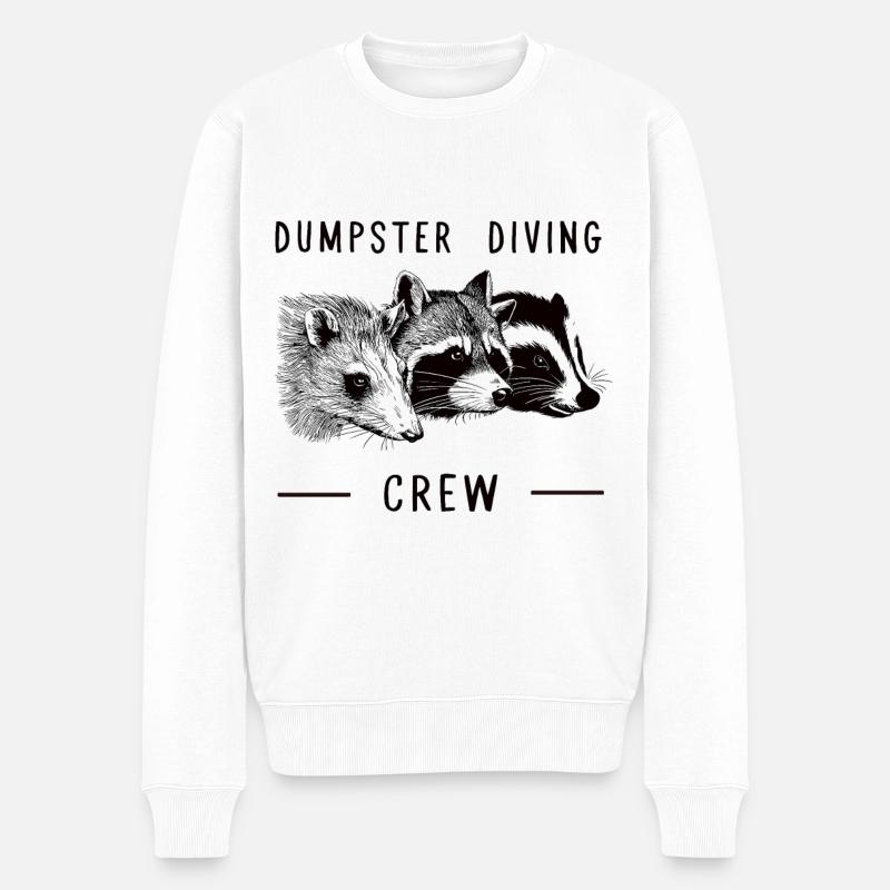 Müllcontainer Tauchmannschaft lustig Waschbär Opossum Skunk T - Männer Premium Bio Pullover - Weiß