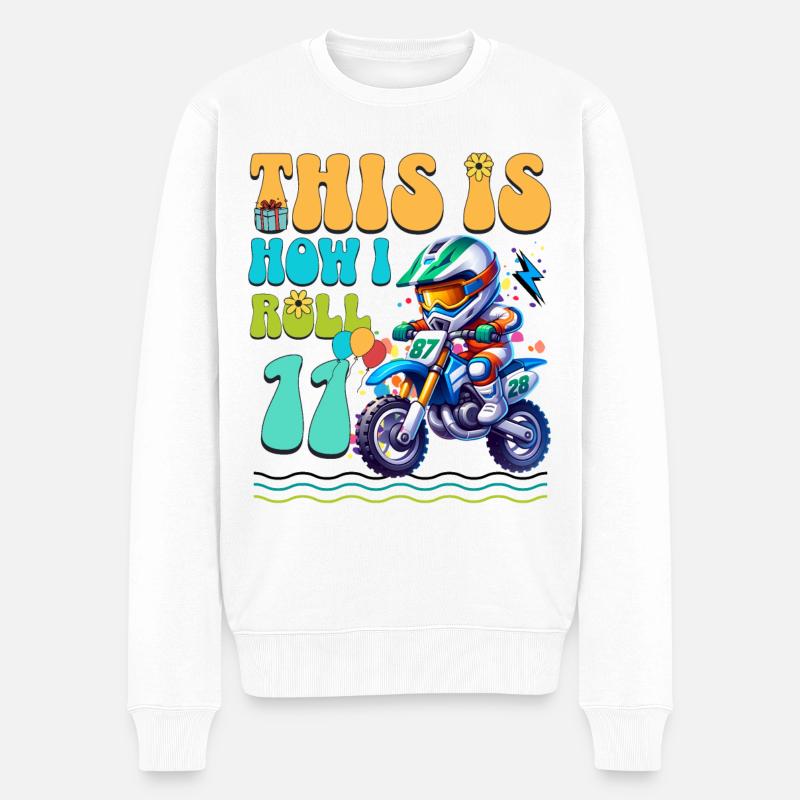 11ème anniversaire du motocross - Pull Premium bio Homme - blanc