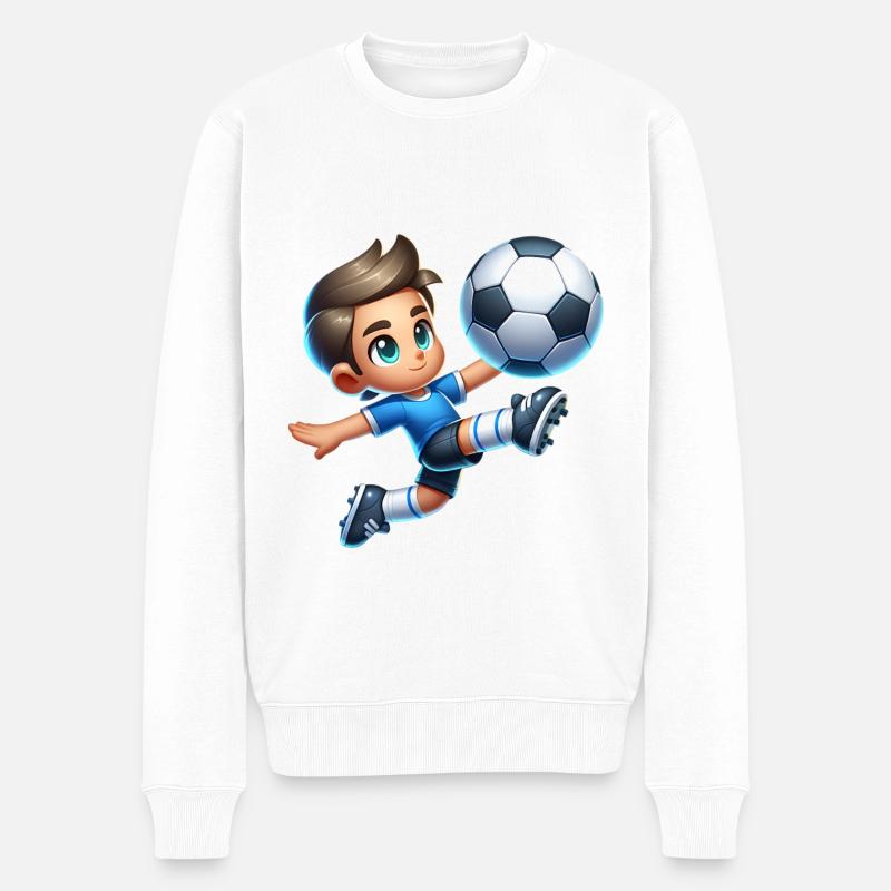 Fußball - Männer Premium Bio Pullover - Weiß