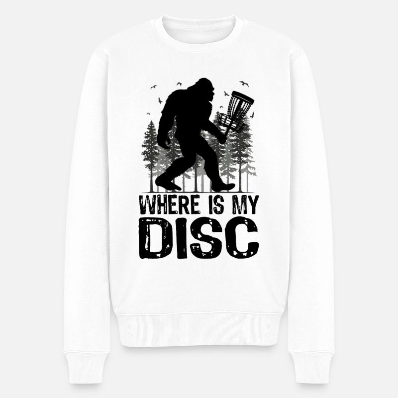 Wo befindet sich meine Disc? Bigfoot Disc Golf - Männer Premium Bio Pullover - Weiß