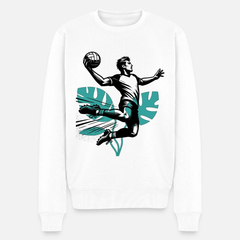 Handball Handballer - Männer Premium Bio Pullover - Weiß
