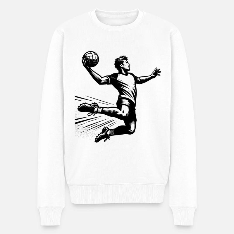 Handball Handballer - Männer Premium Bio Pullover - Weiß
